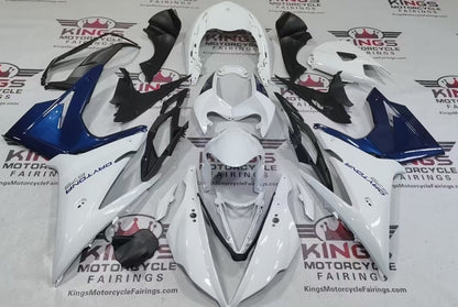 Triumph Daytona 675 Fairings (2013-2016) White, Navy Blue from KingsMotorcycleFairings.com