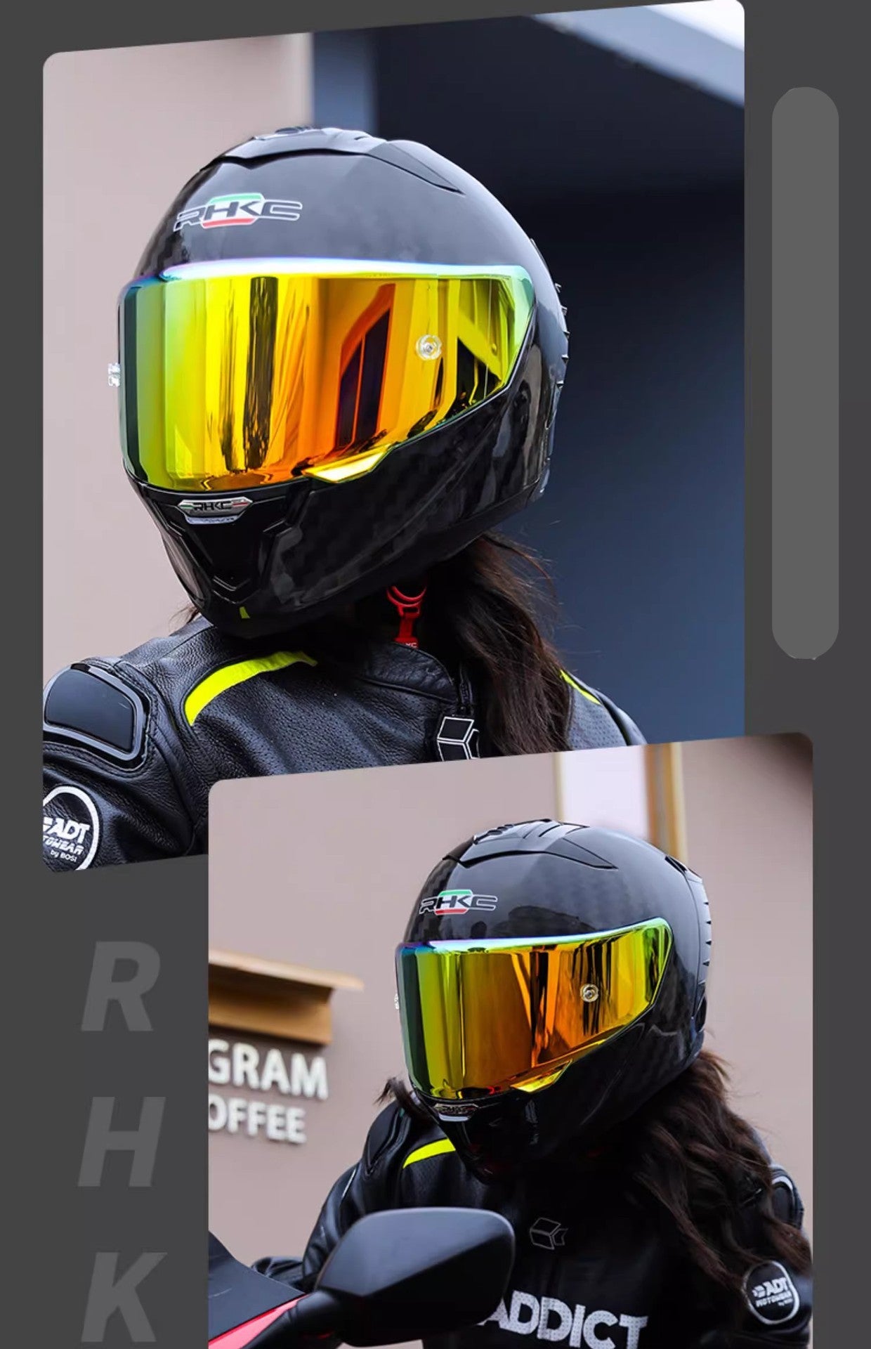 Gloss Black RHKC 360 Motorcycle Helmet at KingsMotorcycleFairings.com