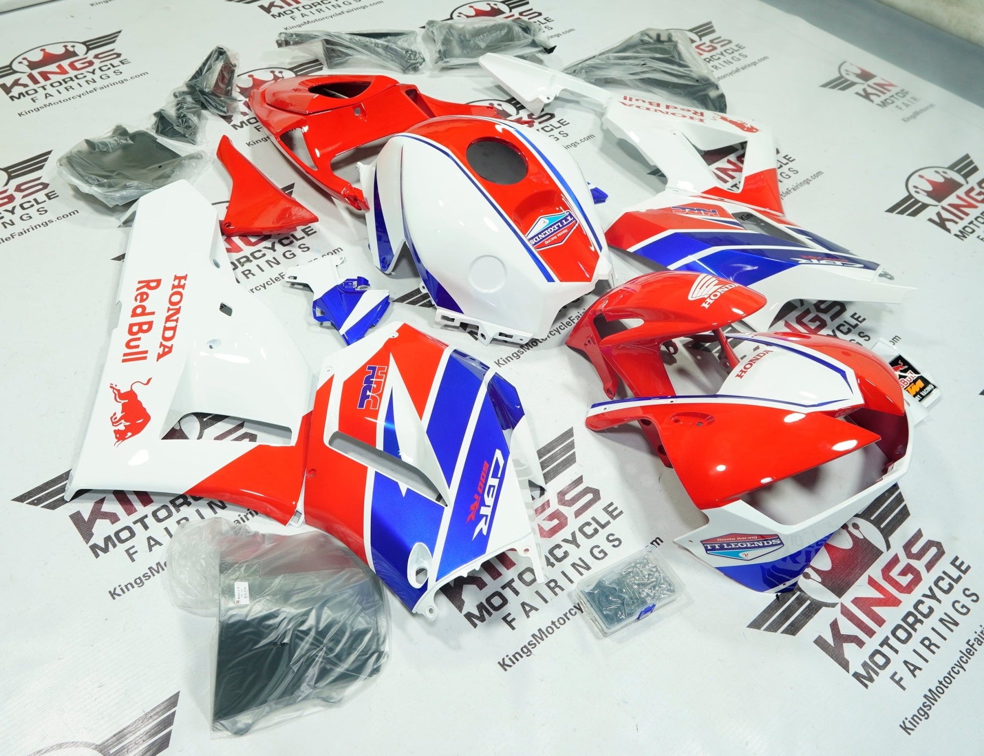 HONDA CBR 600RR Fairings (2013-2023) Red, White, Blue, RedBull at KingsMotorcycleFairings.com