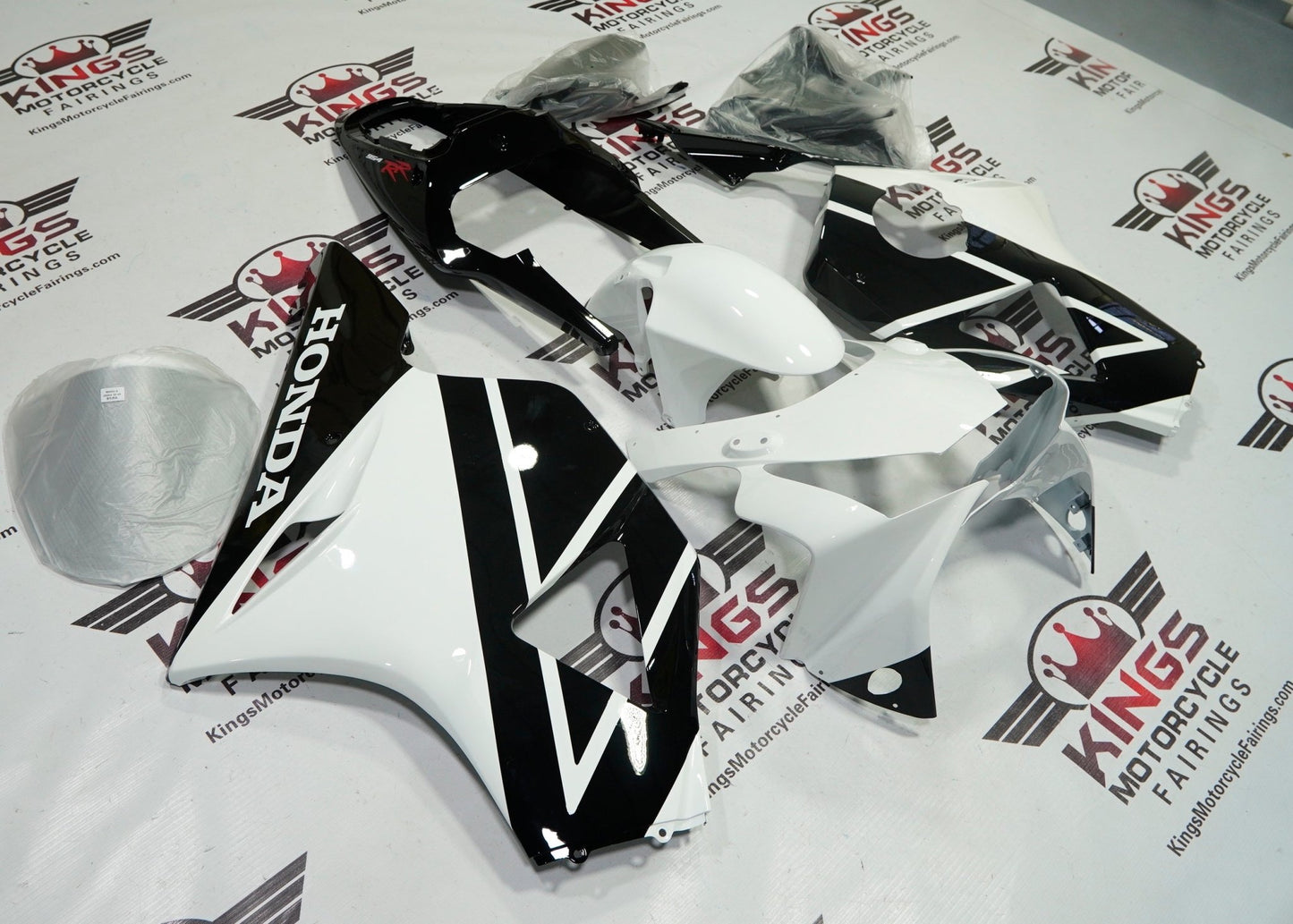 HONDA CBR 900RR 954 Fairings (2002-2003) White, Black at KingsMotorcycleFairings.com