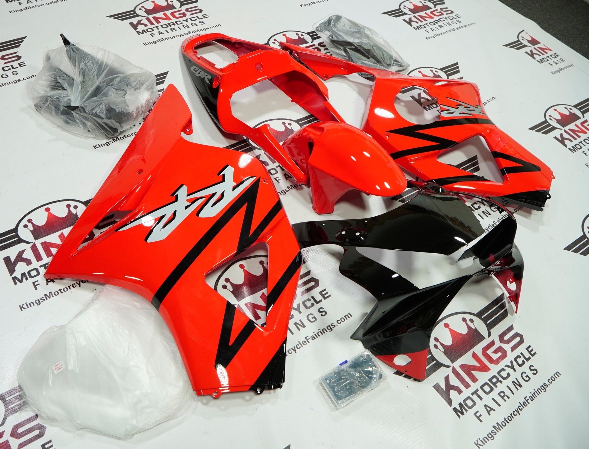 HONDA CBR900RR 954 (2002-2003) Red, Black & Silver Fairings at KingsMotorcycleFairings.com