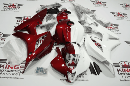 HONDA CBR600RR Fairings (2007-2008) Red Candy, White Split from KingsMotorcycleFairings.com