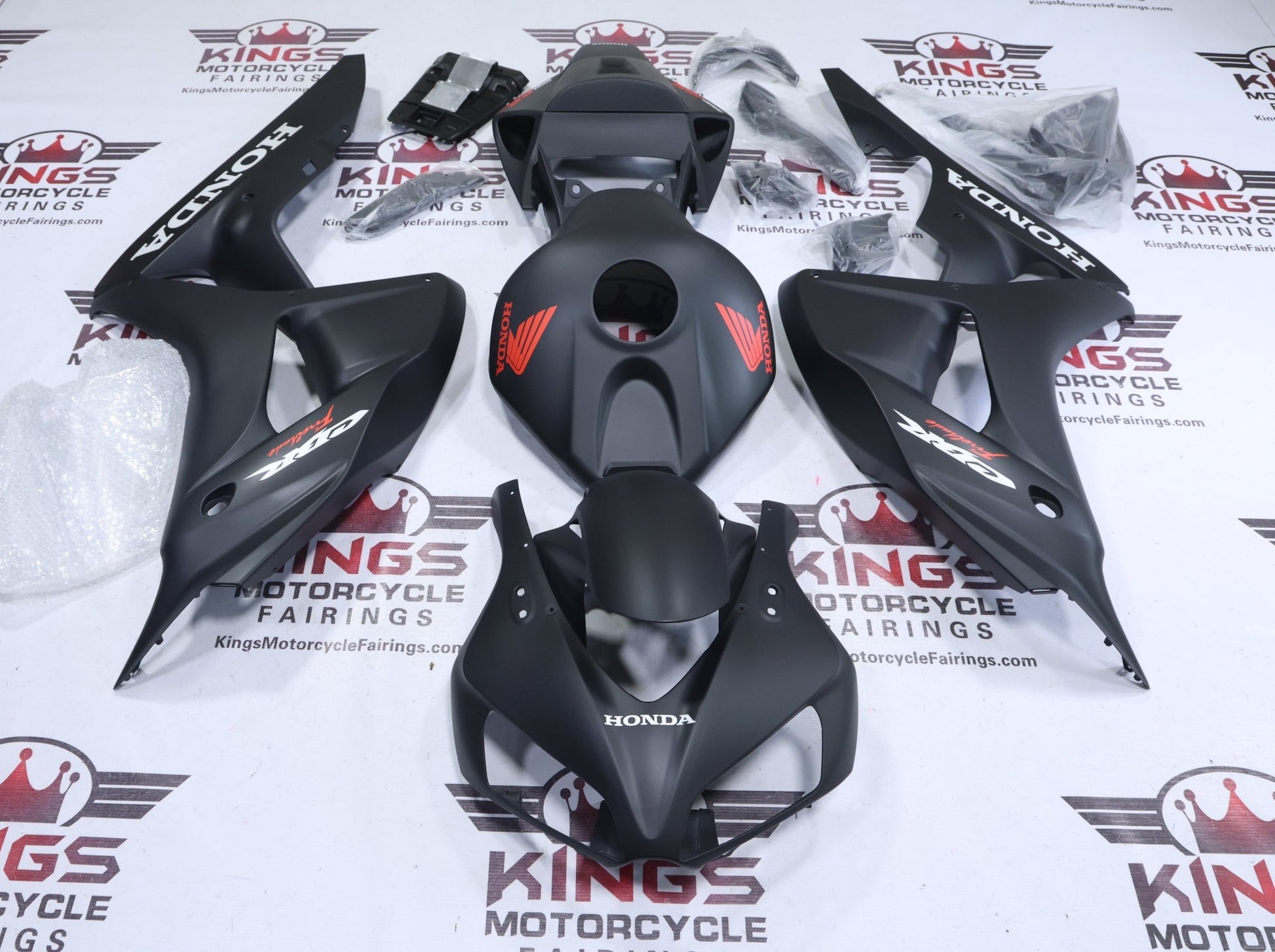 Honda CBR1000RR Fairing Kit (2006-2007) Matte Black, Red, White at KingsMotorcycleFairings.com