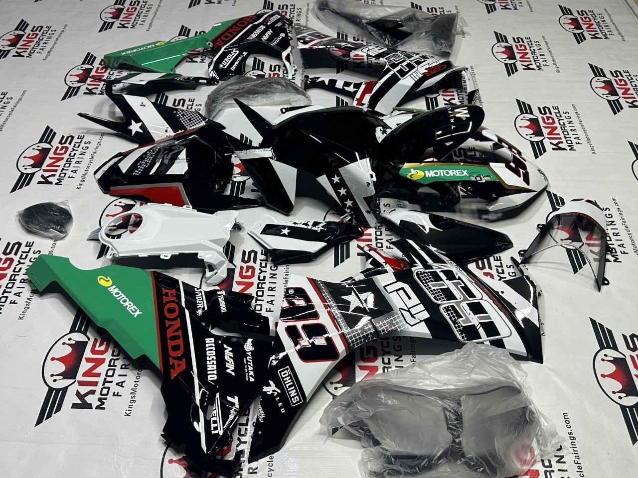 Honda CBR1000RR Fairing Kit (2017-2025) Black, White WSBK at KingsMotorcycleFairings.com