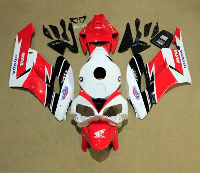Honda CBR 1000RR Fairings (2004-2005) White, Red, Black Stripes at KingsMotorcycleFairings.com