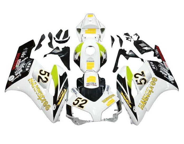Honda CBR 1000RR Fairings (2004-2005) White, Yellow HANNspree at KingsMotorcycleFairings.com