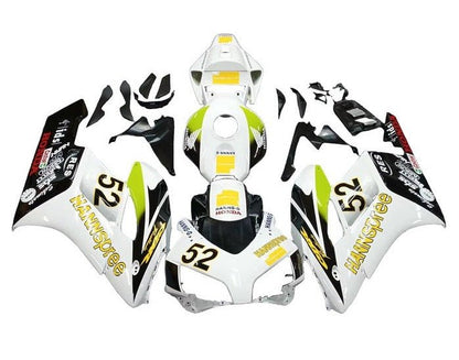 Honda CBR 1000RR Fairings (2004-2005) White, Yellow HANNspree at KingsMotorcycleFairings.com