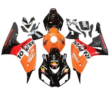 Honda CBR 1000RR Fairings (2006-2007) Black, Orange, Red Repsol at KingsMotorcycleFairings.com