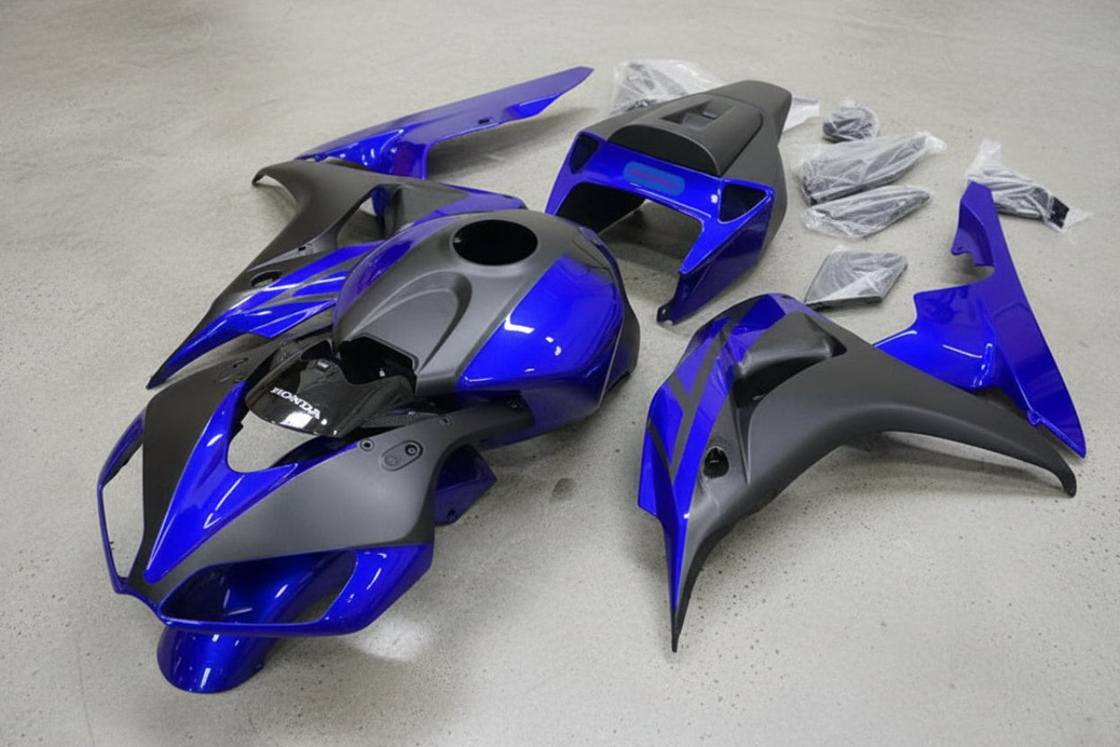 Honda CBR 1000RR Fairings (2006-2007) Matte Black, Gloss Blue at KingsMotorcycleFairings.com
