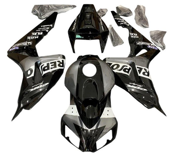 Honda CBR 1000RR Fairings (2006-2007) Silver, Black, White Repsol at KingsMotorcycleFairings.com