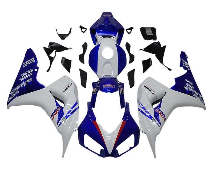 Honda CBR 1000RR Fairings (2006-2007) White, Blue HRC at KingsMotorcycleFairings.com
