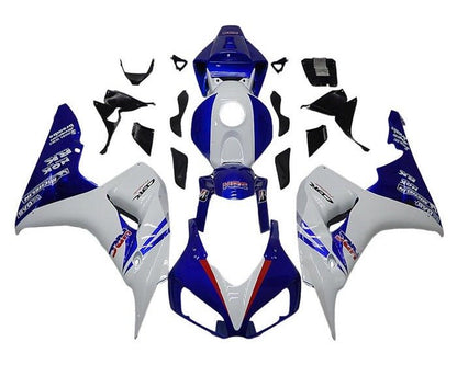 Honda CBR 1000RR Fairings (2006-2007) White, Blue HRC at KingsMotorcycleFairings.com