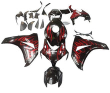 Honda CBR 1000RR Fairings (2008-2011) Black, Candy Red Flame at KingsMotorcycleFairings.com