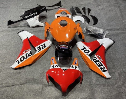 Honda CBR 1000RR Fairings (2008-2011) Red, Orange Repsol RCV at KingsMotorcycleFairings.com