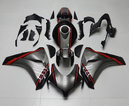 Honda CBR1000RR Fairings (2008-2011) Silver, Black, Red Stripe at KingsMotorcycleFairings.com