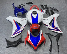 Honda CBR1000RR Fairings (2008-2011) White, Blue, Red Stripe HRC at KingsMotorcycleFairings.com