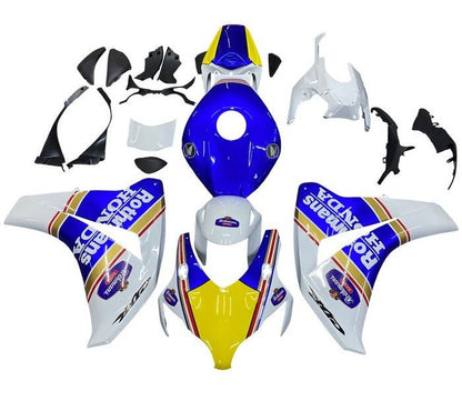 Honda CBR1000RR Fairings (2008-2011) White, Blue, Yellow, Rothmans at KingsMotorcycleFairings.com