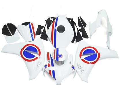 Honda CBR1000RR Fairings (2008-2011) White, Red, Blue Stripe at KingsMotorcycleFairings.com