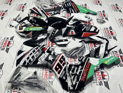 Honda CBR1000RR Fairings (2017-2025) Black, White WSBK at KingsMotorcycleFairings.com