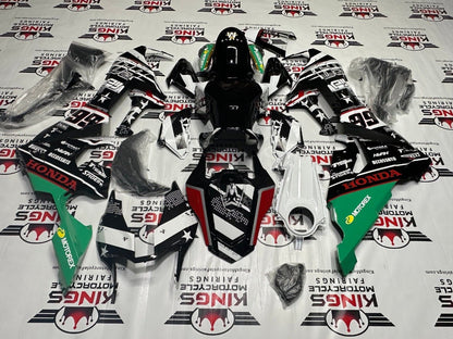 Honda CBR1000RR Fairings (2017-2025) White, Black WSBK by KingsMotorcycleFairings.com
