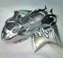 Honda CBR 1100XX SuperBlackBird Fairings (1996-2007) Silver, Gold, Black Flames at KingsMotorcycleFairings.com
