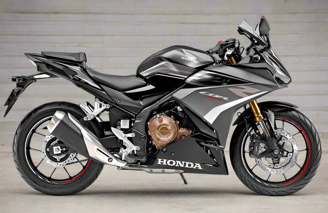 Honda CBR 400R Fairings (2022) Matte Silver, Black, White at KingsMotorcycleFairings.com