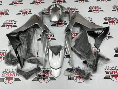 Honda CBR500R Fairing Kit (2013-2015) Gloss Silver, Matte Black from KingsMotorcycleFairings.com