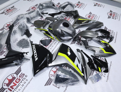 Honda CBR500R Fairing Kit (2022-2023) Silver, Black, Yellow at KingsMotorcycleFairings.com