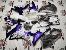 Honda CBR500R Fairing Set (2013-2015) Purple, White Roses at KingsMotorcycleFairings.com