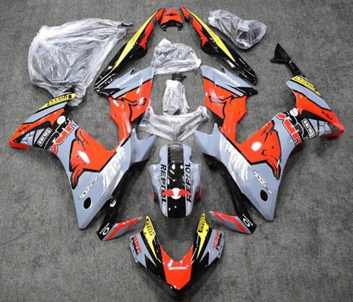 Honda CBR500R Fairings (2013-2015) Gray, Red, Bull at KingsMotorcycleFairings.com