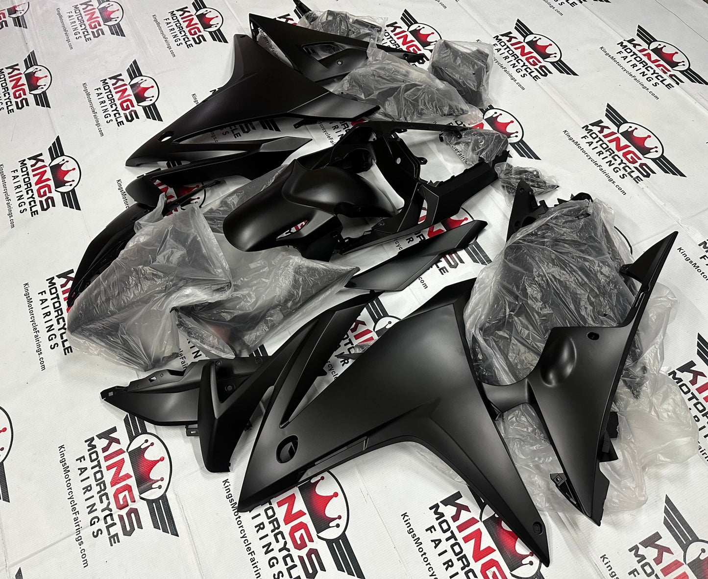 Honda CBR500R Fairings (2016-2018) All Matte Black by KingsMotorcycleFairings.com