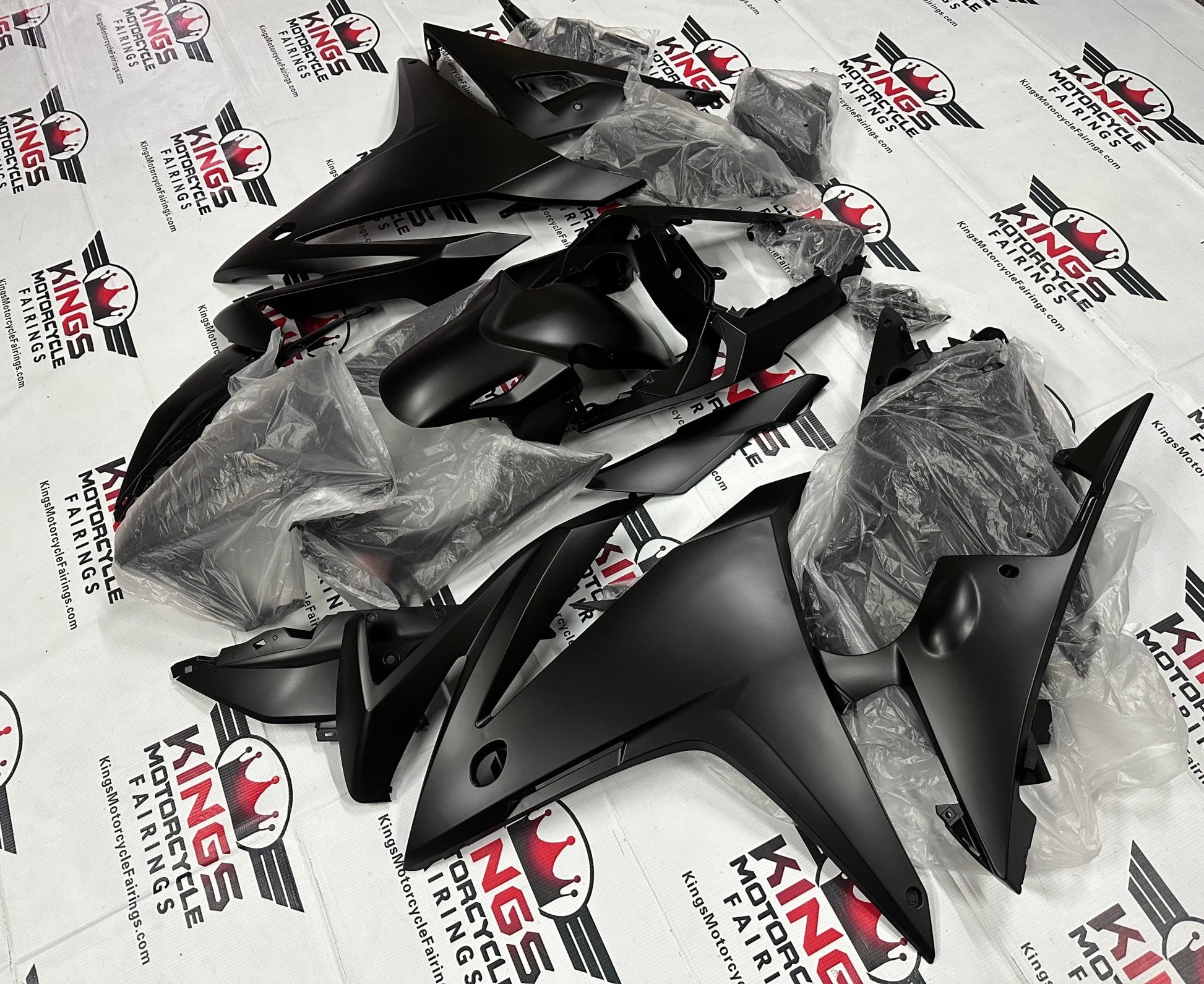 Honda CBR500R Fairings (2016-2018) All Matte Black by KingsMotorcycleFairings.com