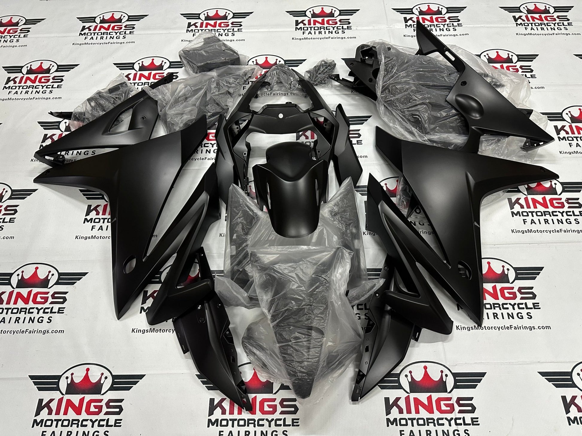 Honda CBR500R Fairings (2016-2018) All Matte Black from KingsMotorcycleFairings.com