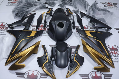 Honda CBR500R Fairings (2016-2018) Matte Black, Gold at KingsMotorcycleFairings.com