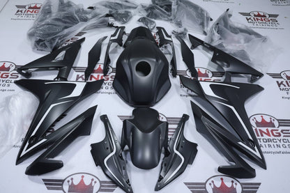 Honda CBR500R Fairings (2016-2018) Matte Black, White at KingsMotorcycleFairings.com