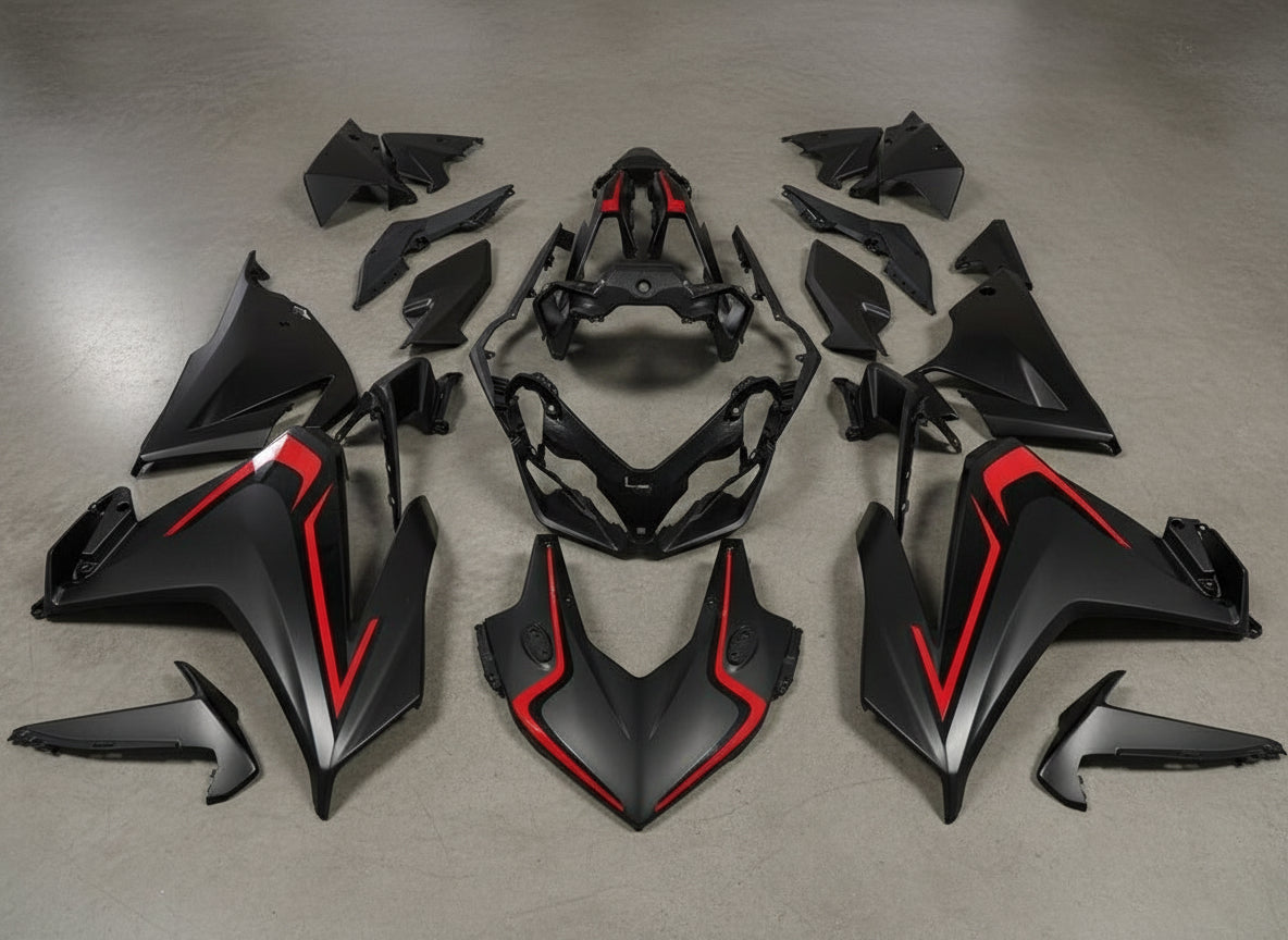 Honda CBR500R Fairings (2022-2023) Matte Black, Red at KingsMotorcycleFairings.com