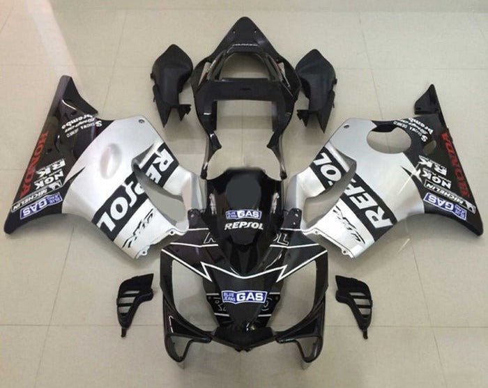 Honda CBR 600 F4i Fairings (2001-2003) Black, Silver Repsol at KingsMotorcycleFairings.com