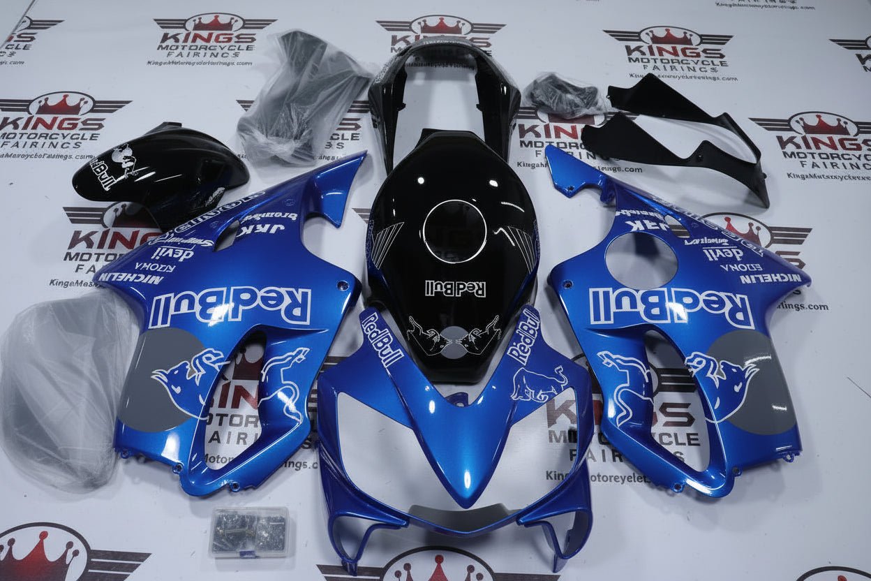 Honda CBR600F4i Fairings (2004-2007) Blue, Black, White, Gray Redbull at KingsMotorcycleFairings.com