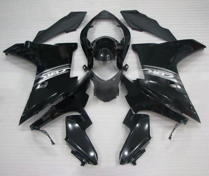 Honda CBR600F Fairings (2011-2013) Black, Silver at KingsMotorcycleFairings.com