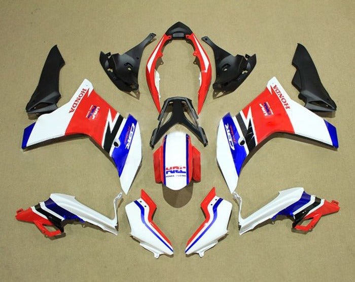 Honda CBR600F Fairings (2011-2013) White, Red, Blue at KingsMotorcycleFairings.com