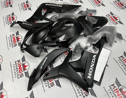 Honda CBR600RR Fairing Kit (2007-2008) Flat Black, White at KingsMotorcycleFairings.com