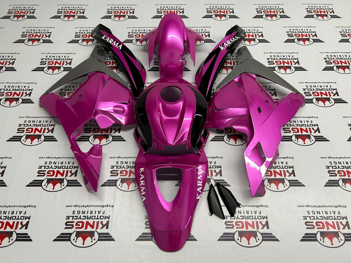 Honda CBR600RR Fairing Kit (2009-2012) Pink, Silver, Black Karma from KingsMotorcycleFairings.com