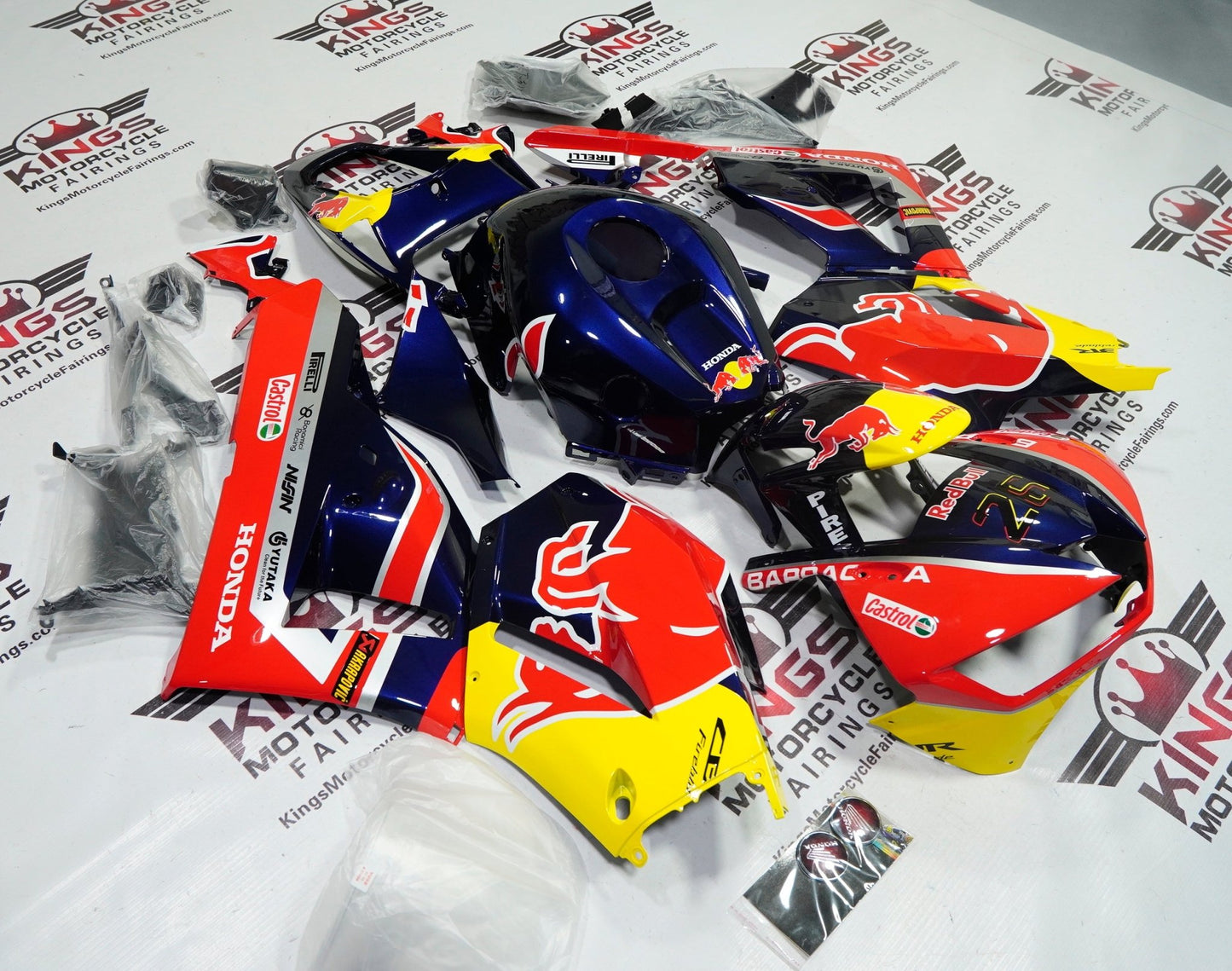 Honda CBR 600RR Fairing Kit (2024-2025) Red, Blue, Yellow RedBull at KingsMotorcycleFairings.com