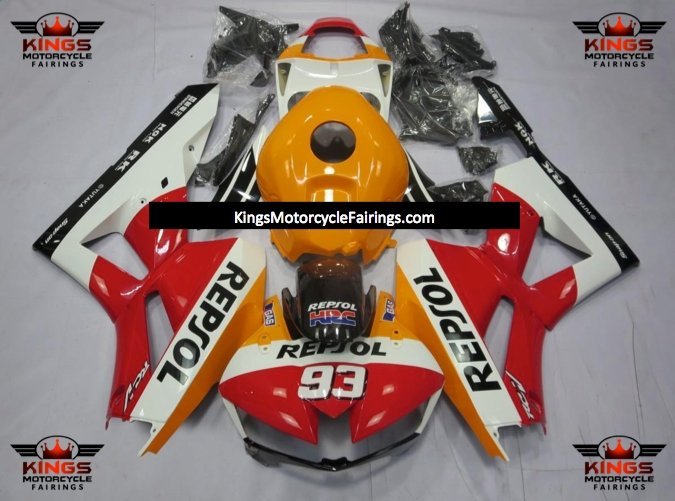 Honda CBR600RR Fairing Kit (2024-2025) Red, White, Orange Repsol 93 at KingsMotorcycleFairings.com