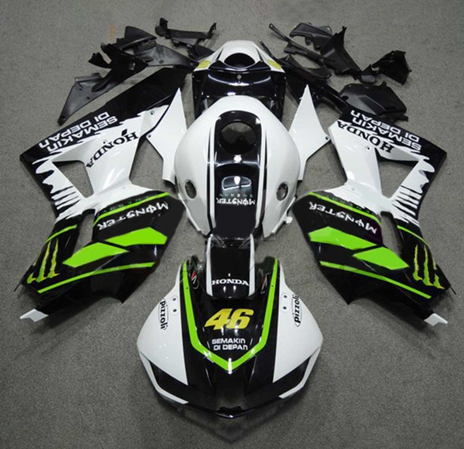 Honda CBR600RR Fairing Kit (2024-2025) White, Black, Green Monster at KingsMotorcycleFairings.com
