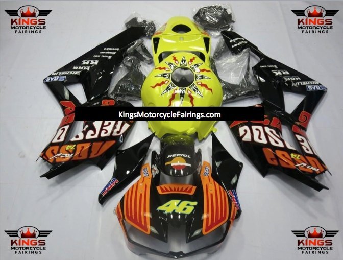 Honda CBR600RR Fairing Pieces (2024-2025) Black, Orange, Red, Neon Yellow Rossi at KingsMotorcycleFairings.com