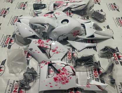Honda CBR600RR Fairing Pieces (2024-2025) White, Pink Flowers at KingsMotorcycleFairings.com