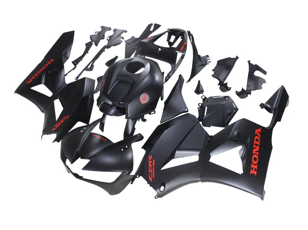 Honda CBR 600RR Fairing Set (2024-2025) Matte Satin Black, Red at KingsMotorcycleFairings.com