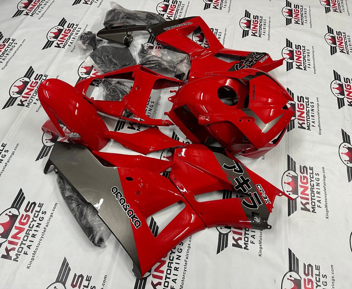 Honda CBR600RR Fairing Set (2024-2025) Red, Silver at KingsMotorcycleFairings.com