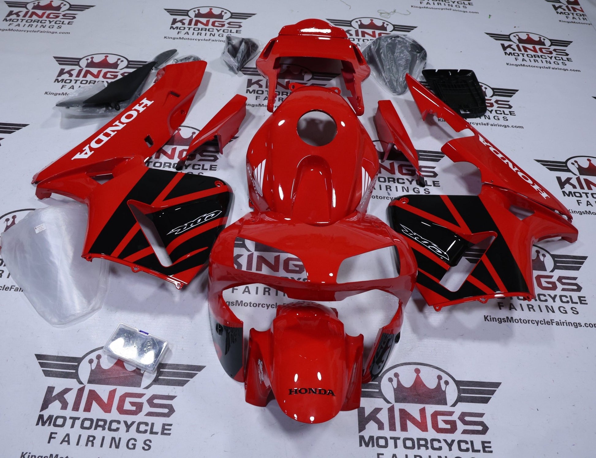 Honda CBR600RR Fairings (2003-2004) Red, Black, White Original from KingsMotorcycleFairings.com